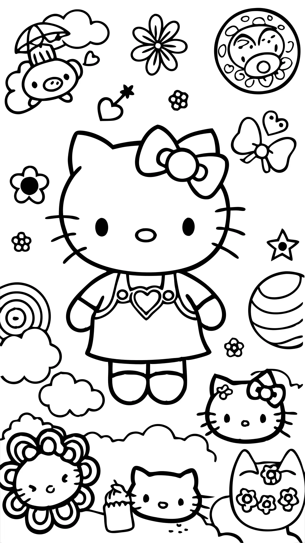 print coloring pages hello kitty